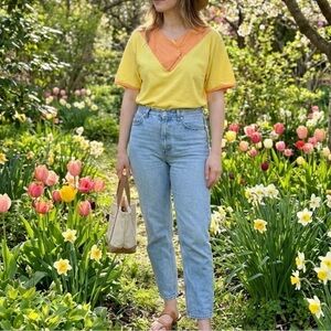 Marina Rinaldi Yellow& Orange Cotton Tee​